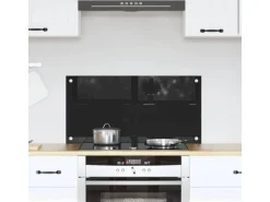 vidaXL Küchenrückwand Schwarz 80 x 40 cm Gehärtetes Glas 42018035