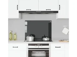 vidaXL Küchenrückwand Schwarz 80x60 cm Hartglas 249486