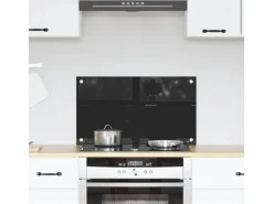 vidaXL Küchenrückwand Schwarz 70 x 40 cm Gehärtetes Glas 42018032