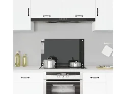 vidaXL Küchenrückwand Schwarz 80x50 cm Hartglas 249485