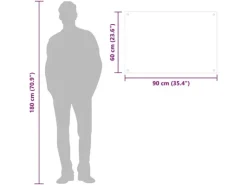 vidaXL Küchenrückwand Transparent 90×60 cm Hartglas 249474