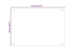 vidaXL Küchenrückwand Transparent 70x50 cm Hartglas 249467