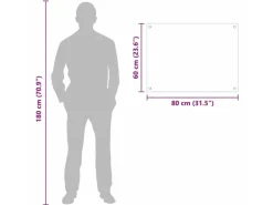 vidaXL Küchenrückwand Transparent 80 x 60 cm Gehärtetes Glas 42018025