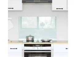 vidaXL Küchenrückwand Weiß 80 x 50 cm Gehärtetes Glas 42018012