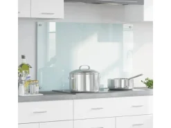 vidaXL Küchenrückwand Weiß 100 x 60 cm Gehärtetes Glas 42018019
