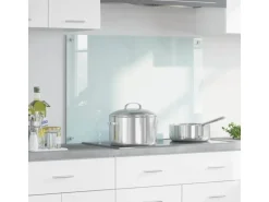 vidaXL Küchenrückwand Weiß 90 x 60 cm Gehärtetes Glas 42018016