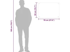 vidaXL Küchenrückwand Weiß 70x50 cm Hartglas 249452