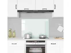 vidaXL Küchenrückwand Weiß 90x60 cm Hartglas 249459