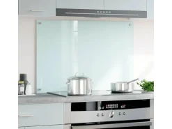 vidaXL Küchenrückwand Weiß 90x60 cm Hartglas 249459