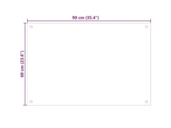 vidaXL Küchenrückwand Weiß 90x60 cm Hartglas 249459