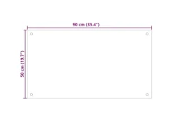 vidaXL Küchenrückwand Weiß 90x50 cm Hartglas 249458