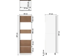vidaXL Kühlumbauschrank Schwarz 60x57x207 cm Holzwerkstoff