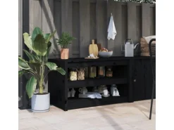 vidaXL Outdoor-Küchenschrank Schwarz 106x55x64 cm Massivholz Kiefer