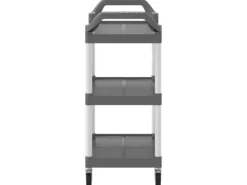 vidaXL Rollwagen mit 3 Etagen Grau 81x41x92 cm Aluminium