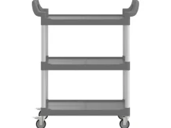 vidaXL Rollwagen mit 3 Etagen Grau 81x41x92 cm Aluminium