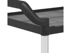 vidaXL Rollwagen mit 2 Etagen Schwarz 99x50x97 cm Aluminium