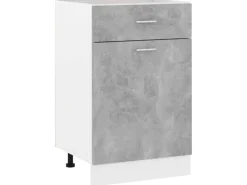 vidaXL Schubunterschrank Betongrau 50x46x81,5 cm Holzwerkstoff