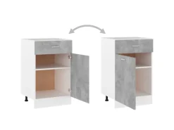 vidaXL Schubunterschrank Betongrau 50x46x81,5 cm Holzwerkstoff