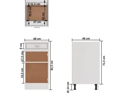 vidaXL Schubunterschrank Weiß 40x46x81,5 cm Holzwerkstoff