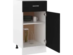 vidaXL Schubunterschrank Schwarz 40x46x81,5 cm Holzwerkstoff