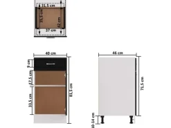 vidaXL Schubunterschrank Schwarz 40x46x81,5 cm Holzwerkstoff