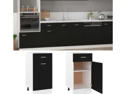 vidaXL Schubunterschrank Schwarz 40x46x81,5 cm Holzwerkstoff