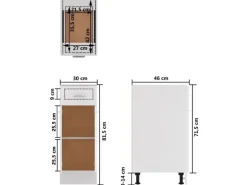 vidaXL Schubunterschrank Weiß 30x46x81,5 cm Holzwerkstoff