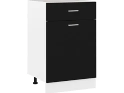 vidaXL Schubunterschrank Schwarz 50x46x81,5 cm Holzwerkstoff