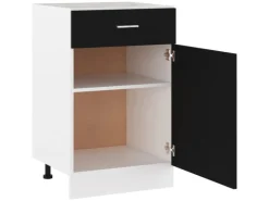 vidaXL Schubunterschrank Schwarz 50x46x81,5 cm Holzwerkstoff
