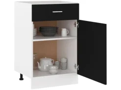 vidaXL Schubunterschrank Schwarz 50x46x81,5 cm Holzwerkstoff
