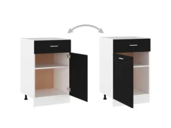 vidaXL Schubunterschrank Schwarz 50x46x81,5 cm Holzwerkstoff