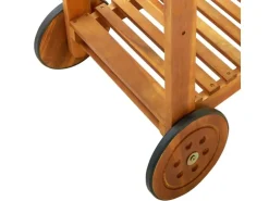 vidaXL Servierwagen Akazienolz Massiv 92 x 43,5 x 141,5 cm