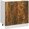 vidaXL Spülenunterschrank Räuchereiche 80x46x81,5 cm Holzwerkstoff