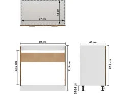 vidaXL Spülenunterschrank Räuchereiche 80x46x81,5 cm Holzwerkstoff