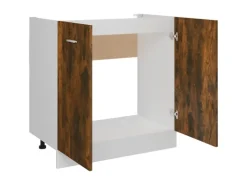 vidaXL Spülenunterschrank Räuchereiche 80x46x81,5 cm Holzwerkstoff