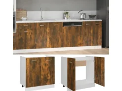 vidaXL Spülenunterschrank Räuchereiche 80x46x81,5 cm Holzwerkstoff