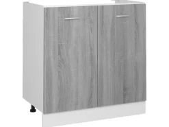 vidaXL Spülenunterschrank Grau Sonoma 80x46x81,5 cm Holzwerkstoff
