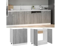 vidaXL Spülenunterschrank Grau Sonoma 80x46x81,5 cm Holzwerkstoff