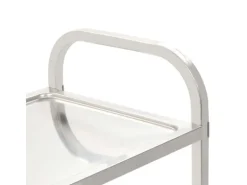 vidaXL 2-Stufiger Servierwagen 96,5 x 55 x 90 cm Edelstahl