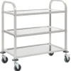 vidaXL 3-Stufiger Servierwagen 96,5 x 55 x 90 cm Edelstahl