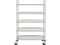 vidaXL 5-Stufiger Servierwagen 107 x 55 x 147 cm Edelstahl