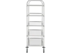 vidaXL 5-Stufiger Servierwagen 107 x 55 x 147 cm Edelstahl