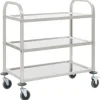 vidaXL 3-Stufiger Servierwagen 95x45x83,5 cm Edelstahl