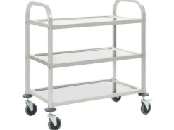 vidaXL 3-Stufiger Servierwagen 95x45x83,5 cm Edelstahl