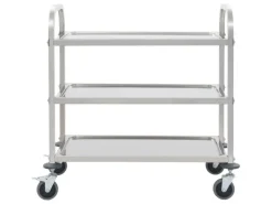 vidaXL 3-Stufiger Servierwagen 95x45x83,5 cm Edelstahl