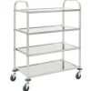 vidaXL 4-Stufiger Servierwagen 107 x 55 x 125 cm Edelstahl