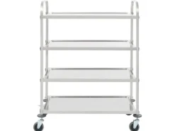 vidaXL 4-Stufiger Servierwagen 107 x 55 x 125 cm Edelstahl