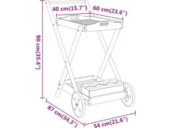 vidaXL Teewagen 54x87x90 cm Massivholz Akazie