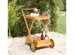 vidaXL Teewagen 54x87x90 cm Massivholz Akazie