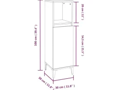 vidaXL 3-tlg. Badmöbel-Set Räuchereiche Holzwerkstoff Modell 9